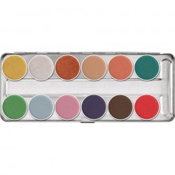 Kryolan palette AquaColor Interferenz 12 couleurs