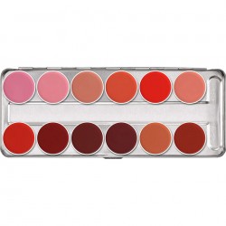 Kryolan palette rouge à lèvres 12 couleurs