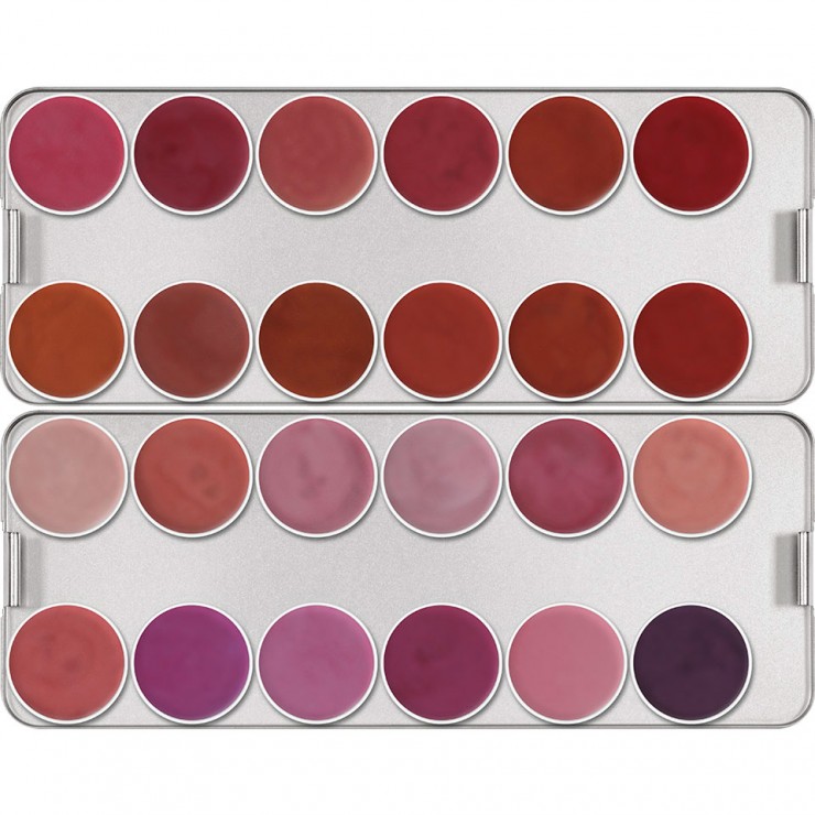 Kryolan palette rouge à lèvres 24 couleurs