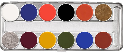 Kryolan Palette fard gras 12 couleurs Couleur Palette SP 10