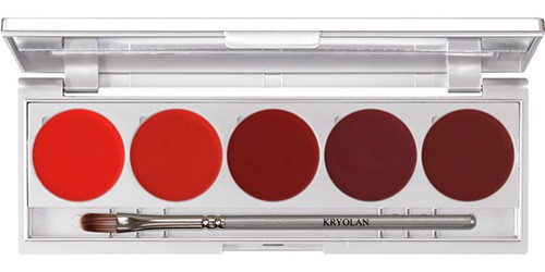 Kryolan palette rouge à lèvres 5 couleurs Couleur D