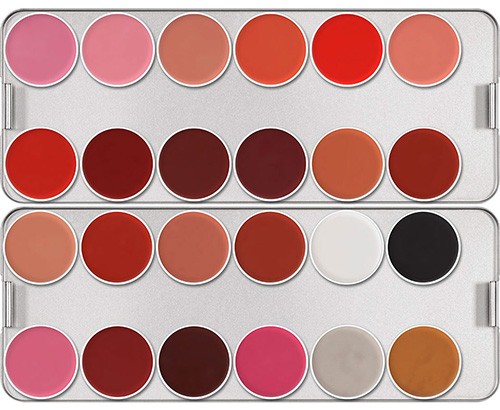 Kryolan palette rouge à lèvres 24 couleurs Couleur Classic